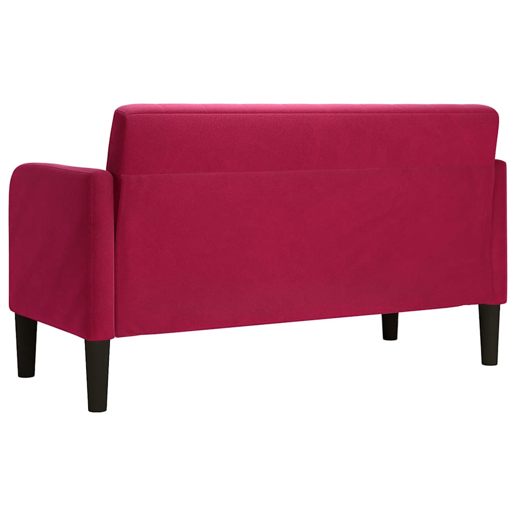 Canapé causeuse rouge bordeaux 109 cm velours - XIOS