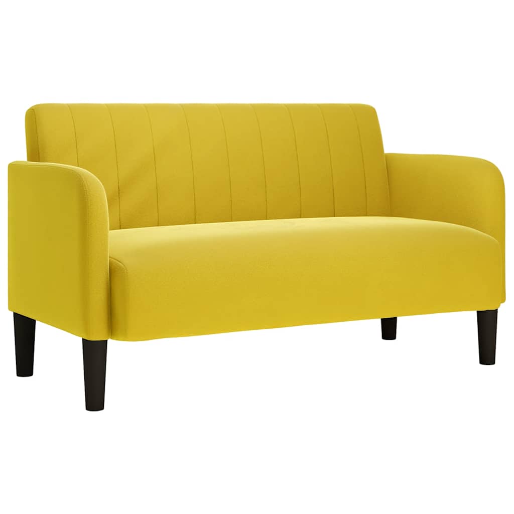 Canapé causeuse jaune 109 cm velours - XIOS