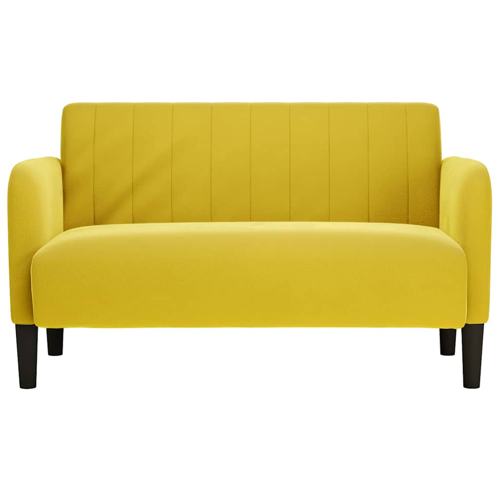Canapé causeuse jaune 109 cm velours - XIOS