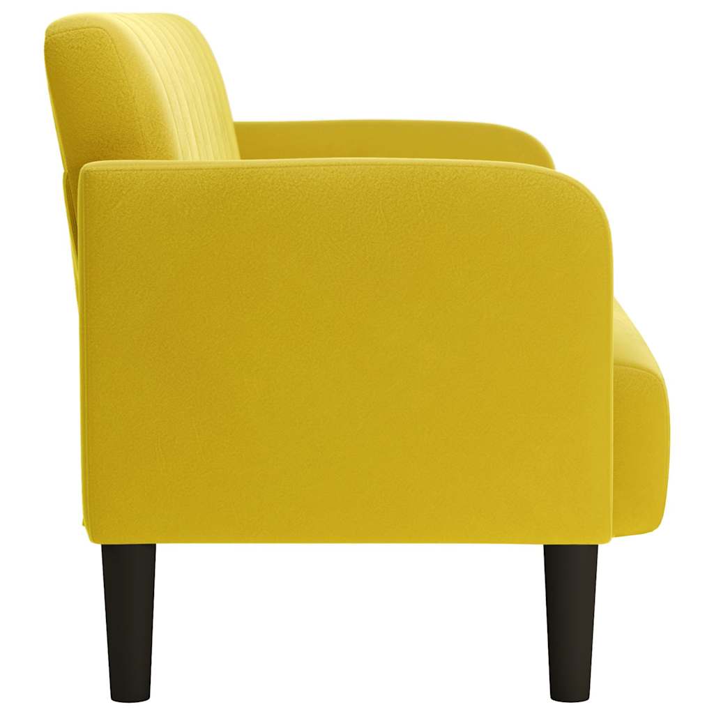 Canapé causeuse jaune 109 cm velours - XIOS