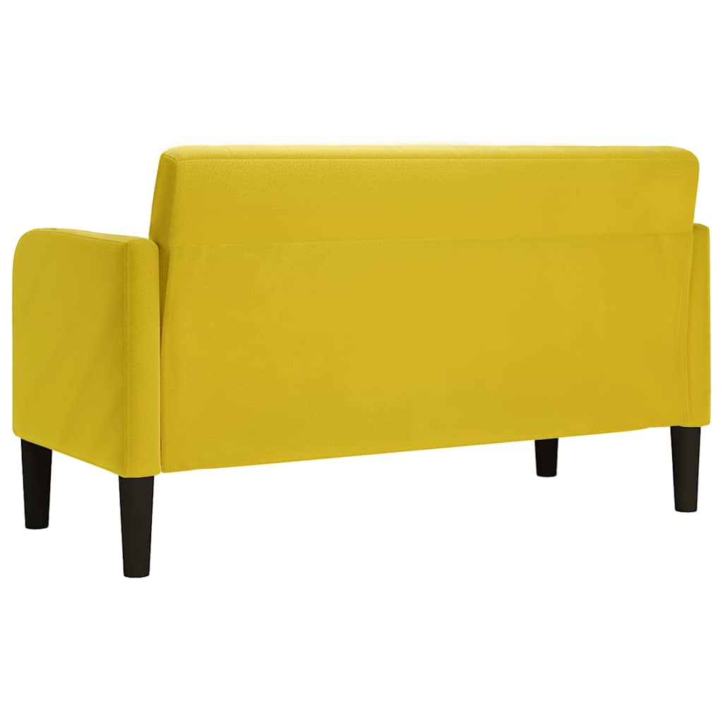 Canapé causeuse jaune 109 cm velours - XIOS