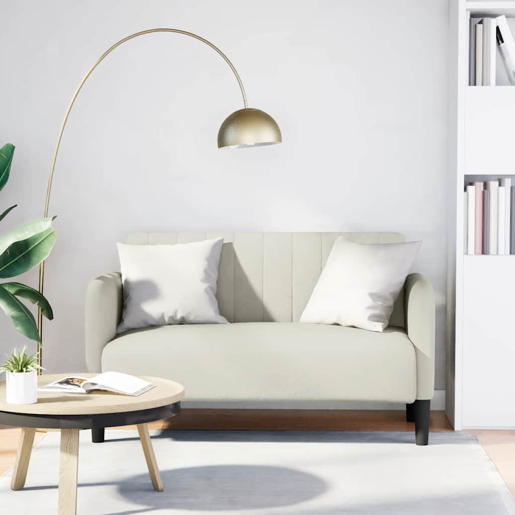 Canapé causeuse crème 109 cm velours - XIOS