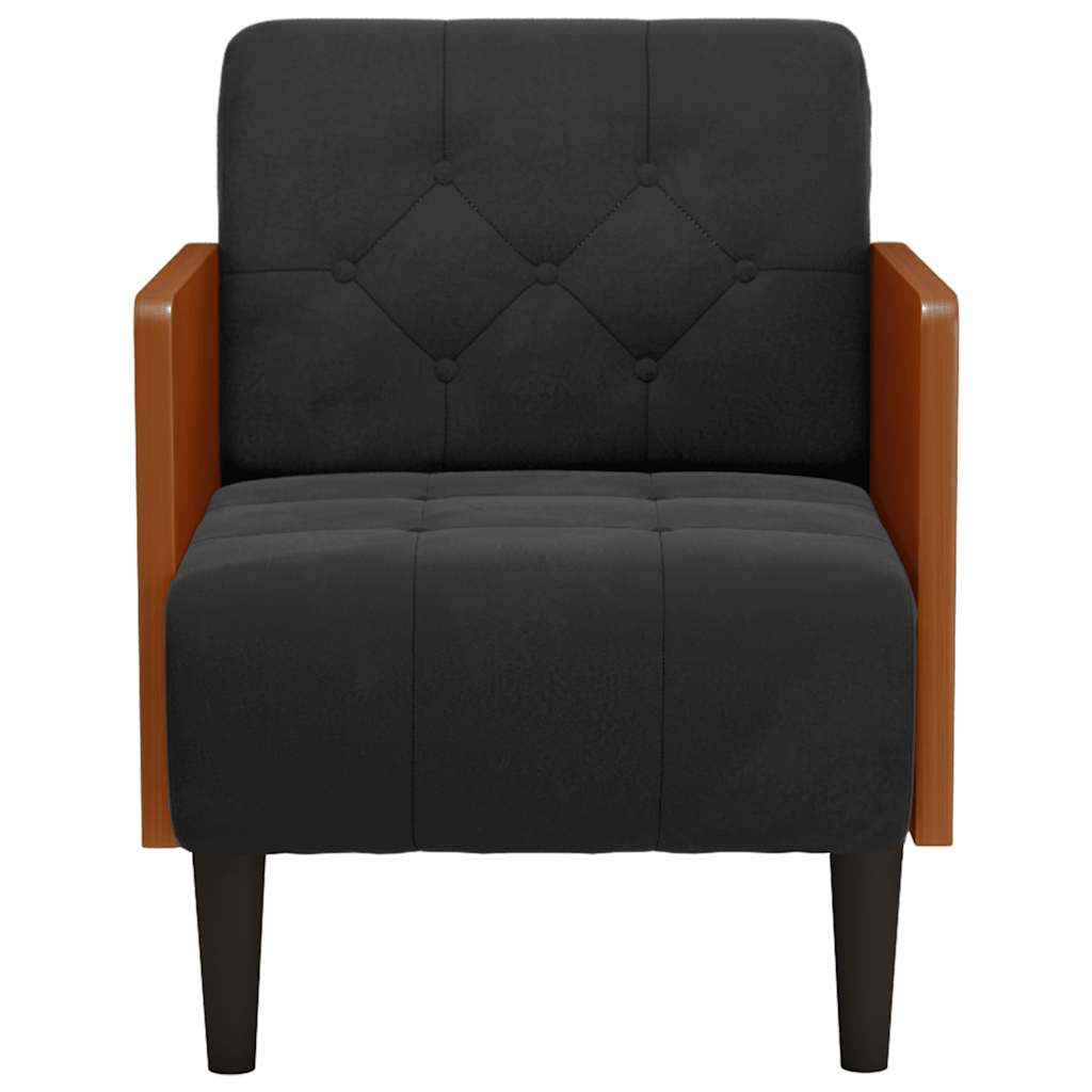 Fauteuil avec accoudoirs noir 55 cm velours - XIOS