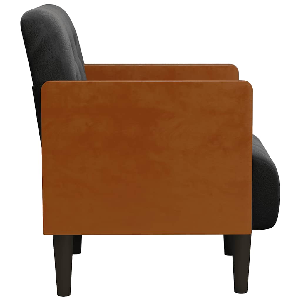Fauteuil avec accoudoirs noir 55 cm velours - XIOS