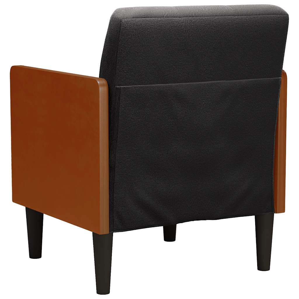 Fauteuil avec accoudoirs noir 55 cm velours - XIOS