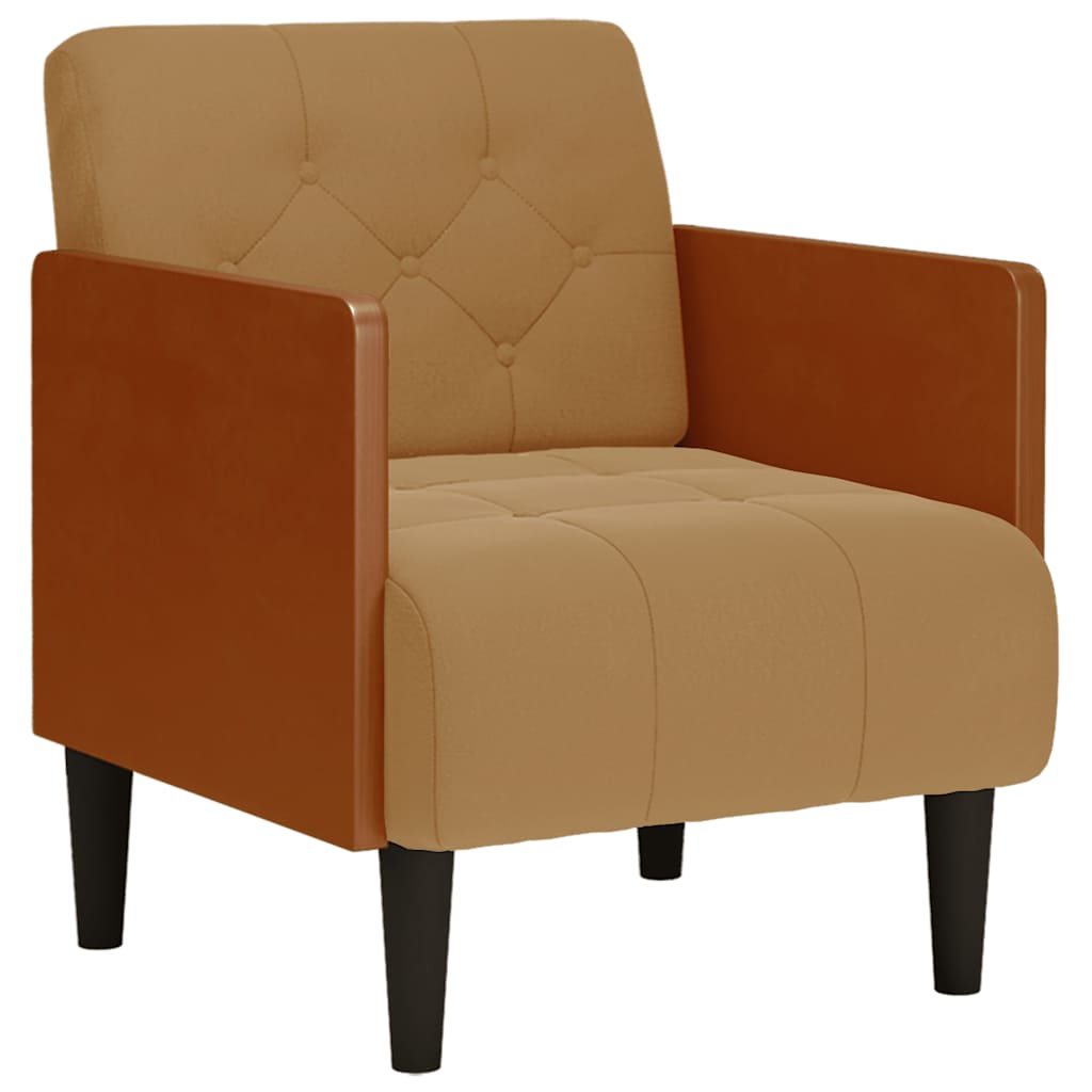 Fauteuil avec accoudoirs marron 55 cm velours - XIOS