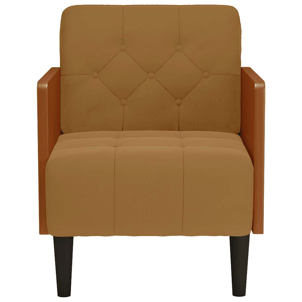 Fauteuil avec accoudoirs marron 55 cm velours - XIOS