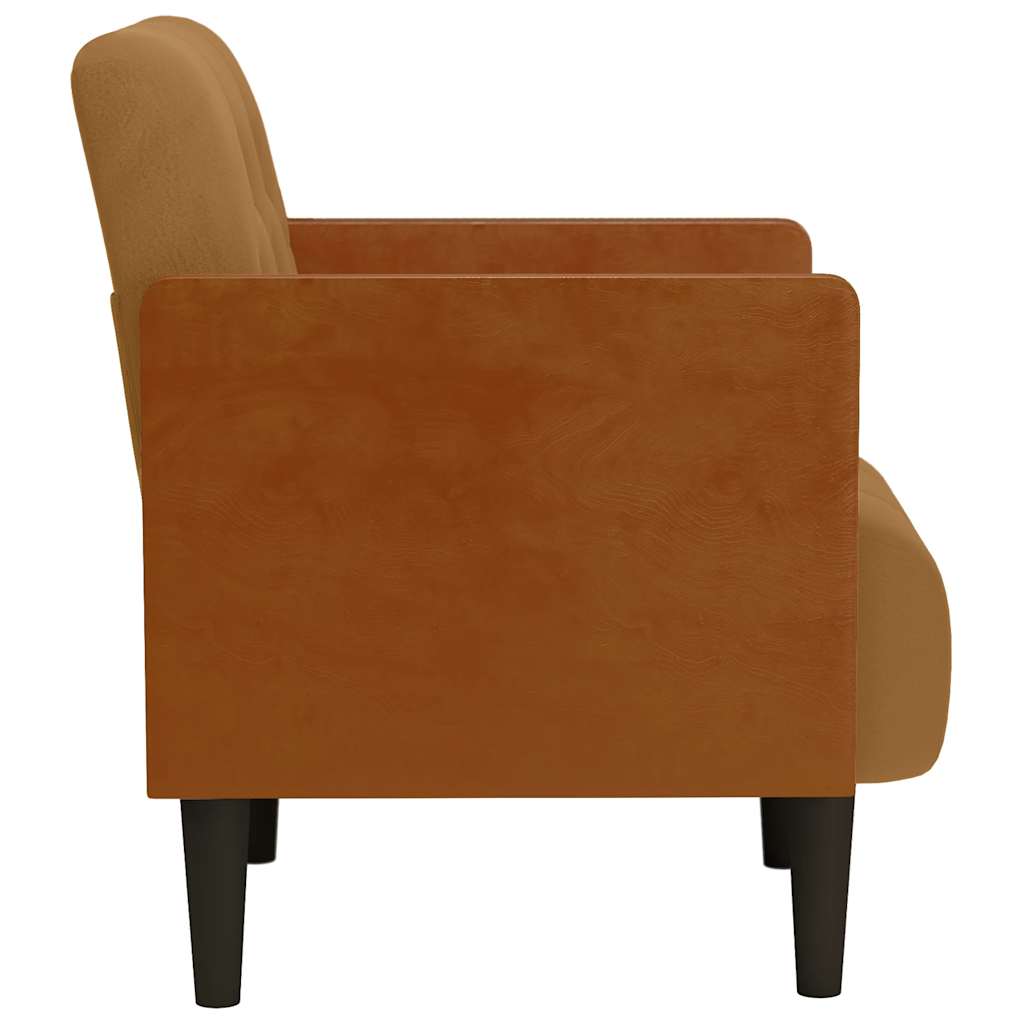 Fauteuil avec accoudoirs marron 55 cm velours - XIOS