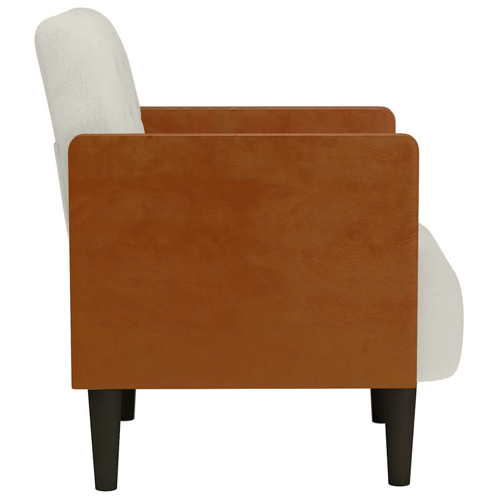Fauteuil canapé avec accoudoirs couleur crème 55 cm velours - XIOS