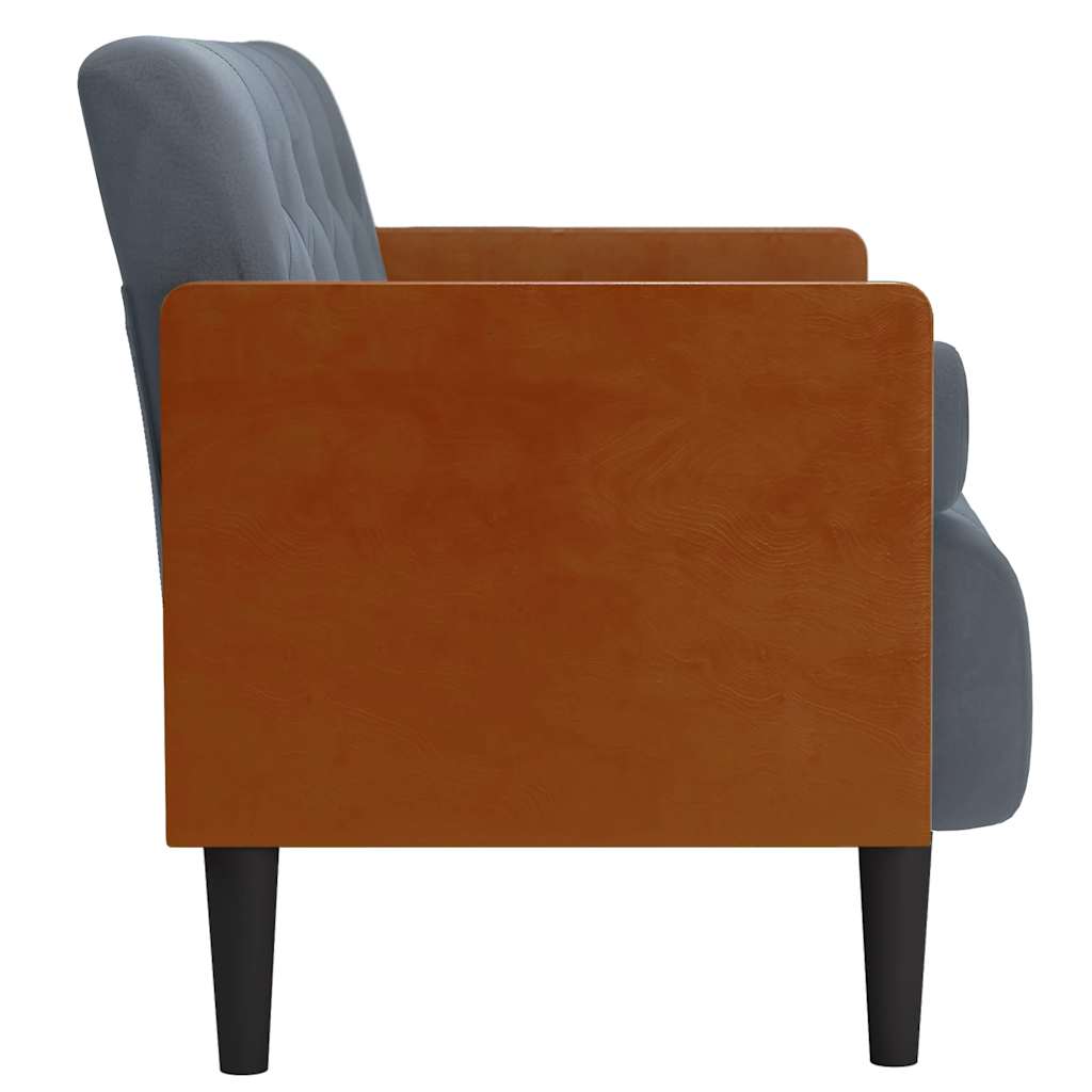Canapé deux places avec coussins cylindriques gris foncé 110 cm velours - XIOS