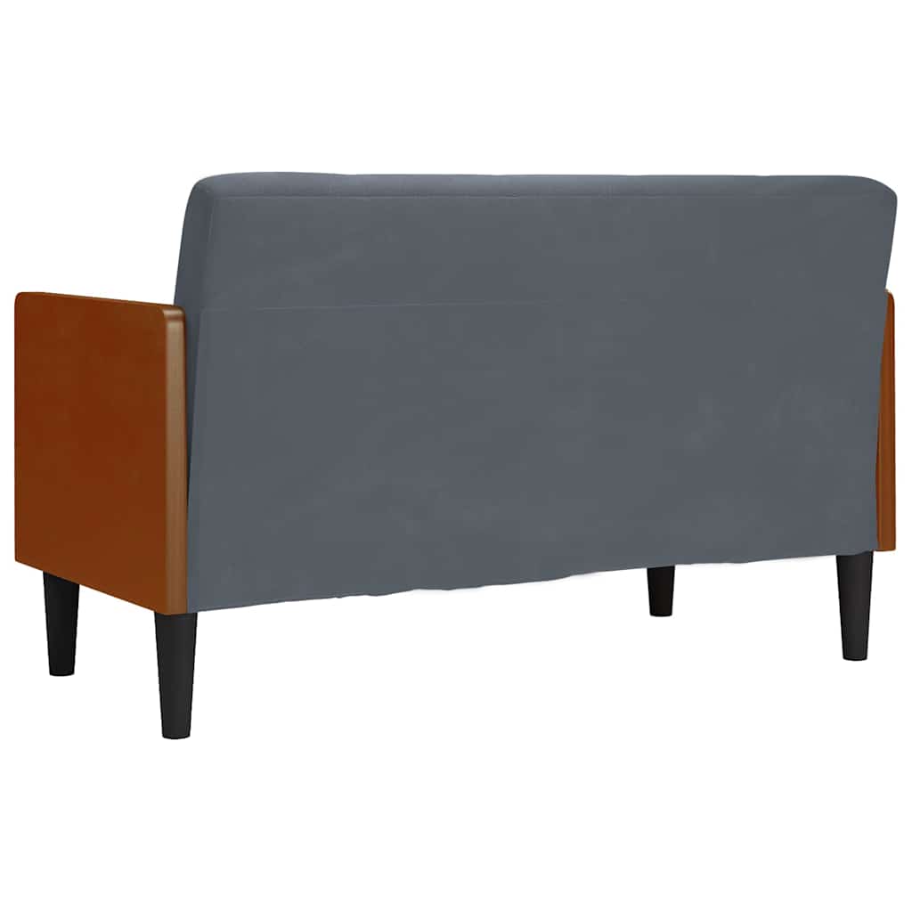 Canapé deux places avec coussins cylindriques gris foncé 110 cm velours - XIOS