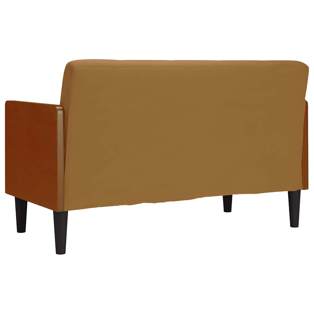 Canapé deux places avec coussins cylindriques velours marron 110 cm - XIOS