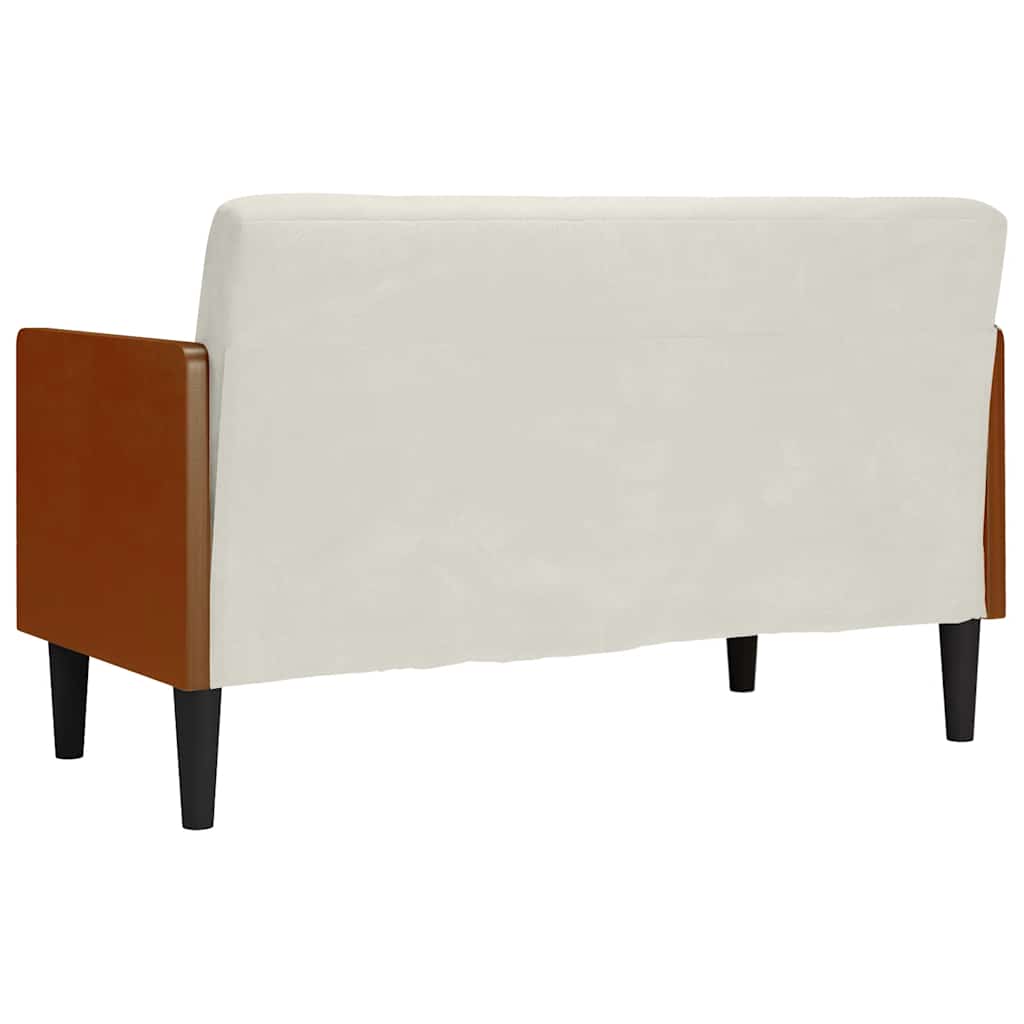 Canapé deux places avec coussins cylindriques couleur crème 110 cm velours - XIOS