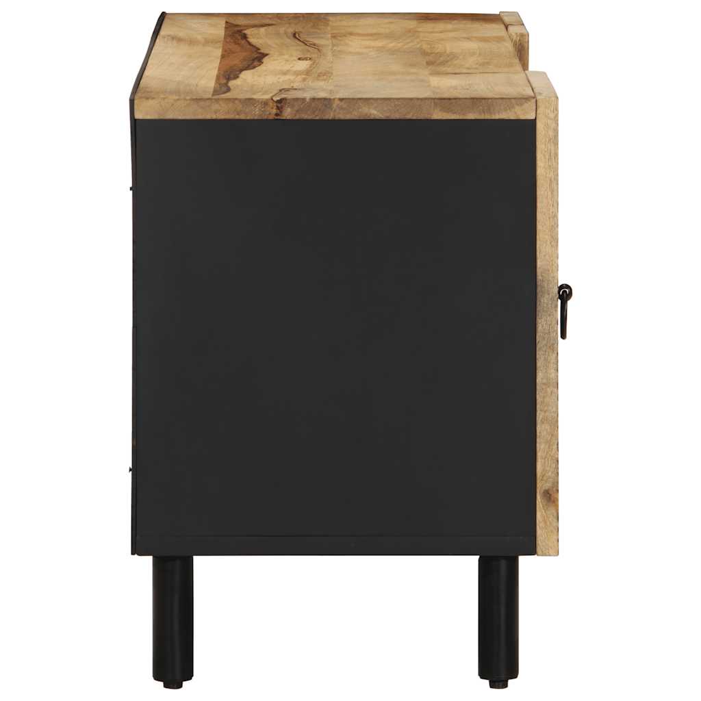 Meuble TV noir 105x33,5x46 cm bois massif manguier brut - XIOS
