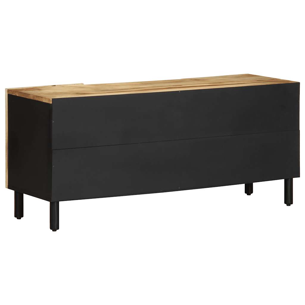 Meuble TV noir 105x33,5x46 cm bois massif manguier brut - XIOS
