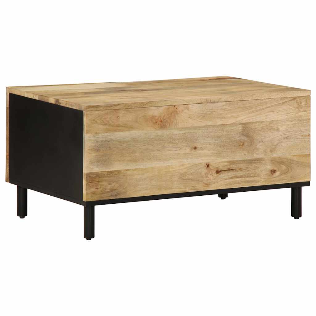 Table basse noir 80x50x40 cm bois de manguier massif brut - XIOS