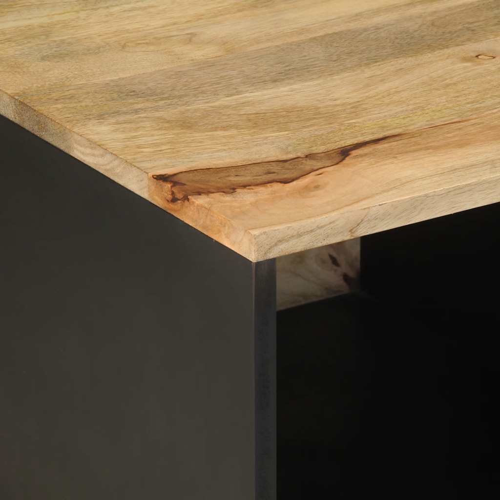 Table basse noir 80x50x40 cm bois de manguier massif brut - XIOS