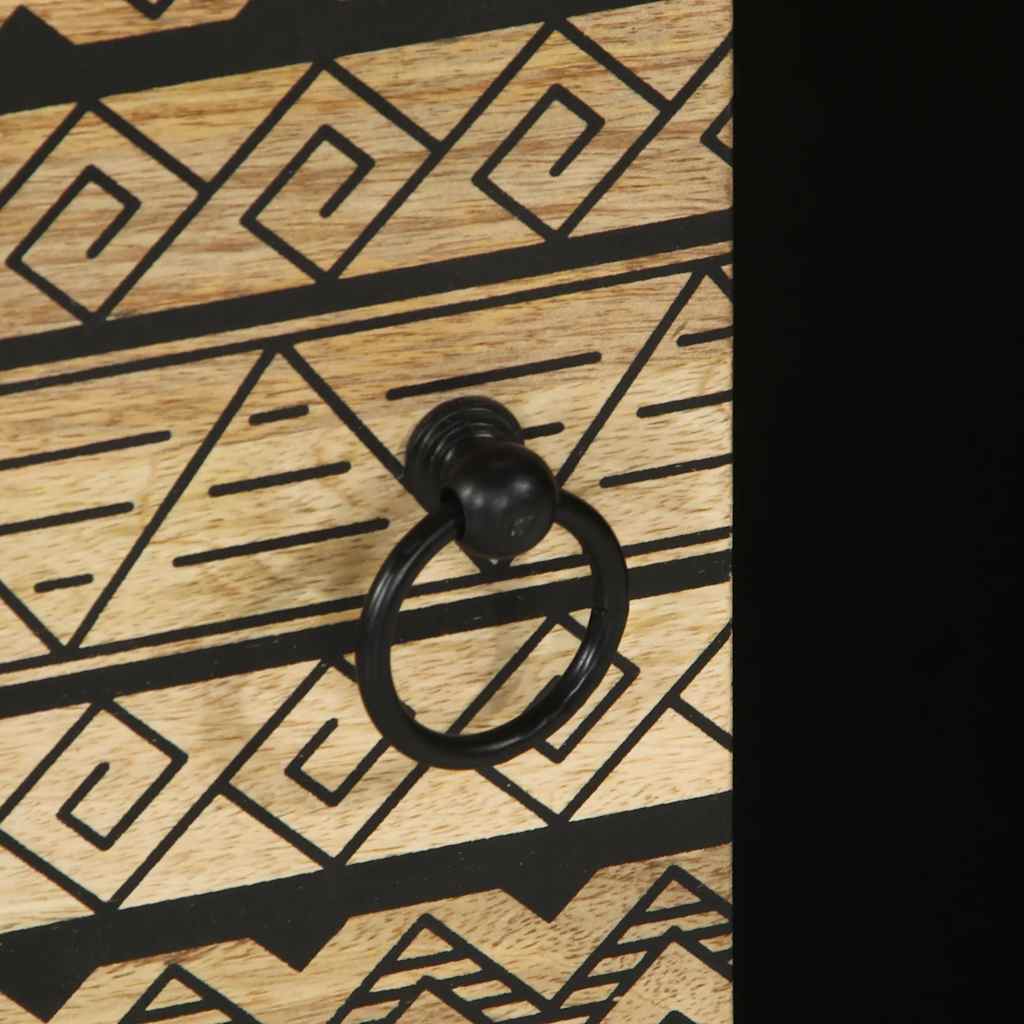 Table basse noir 100x54x40 cm bois massif de manguier brut - XIOS