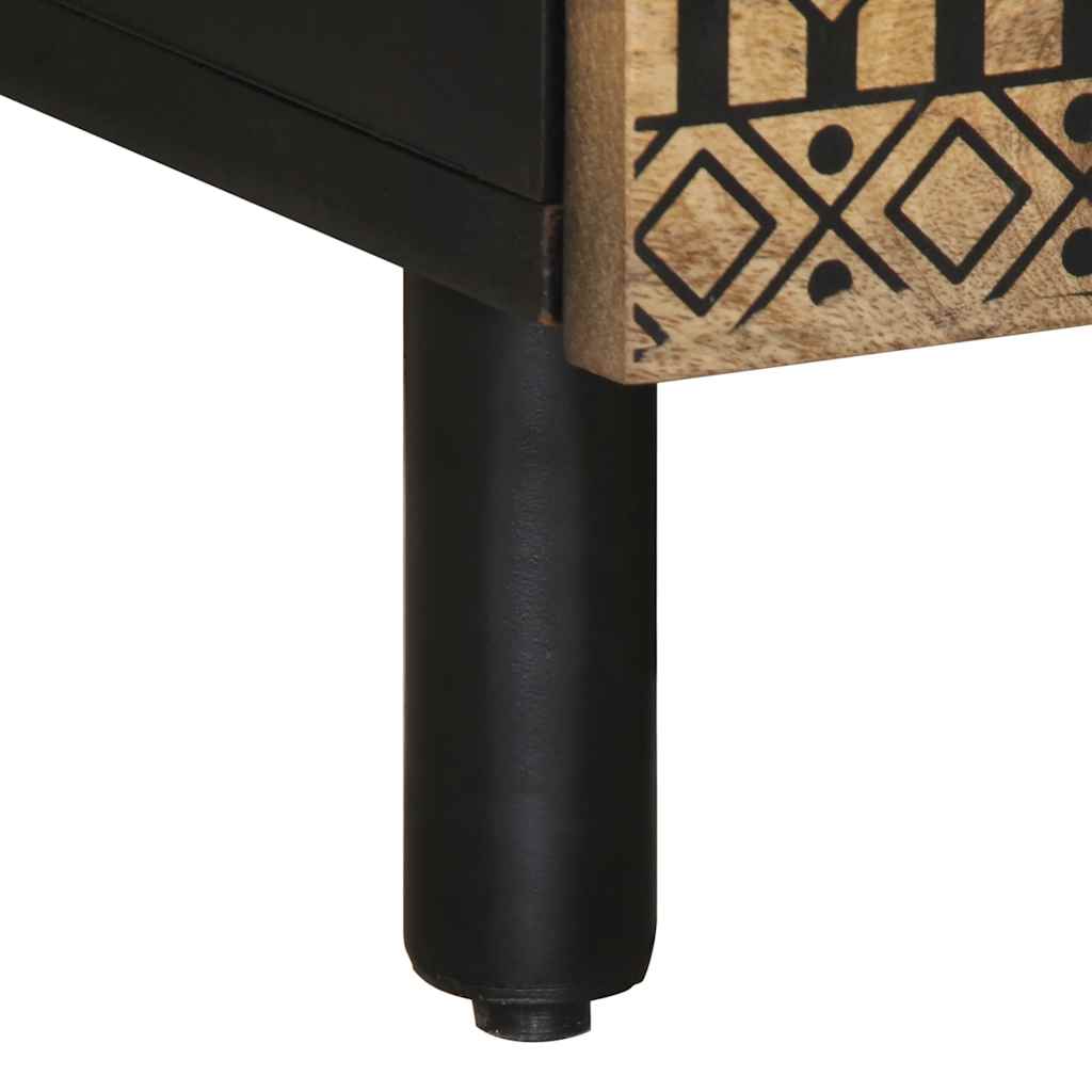 Table basse noir 100x54x40 cm bois massif de manguier brut - XIOS