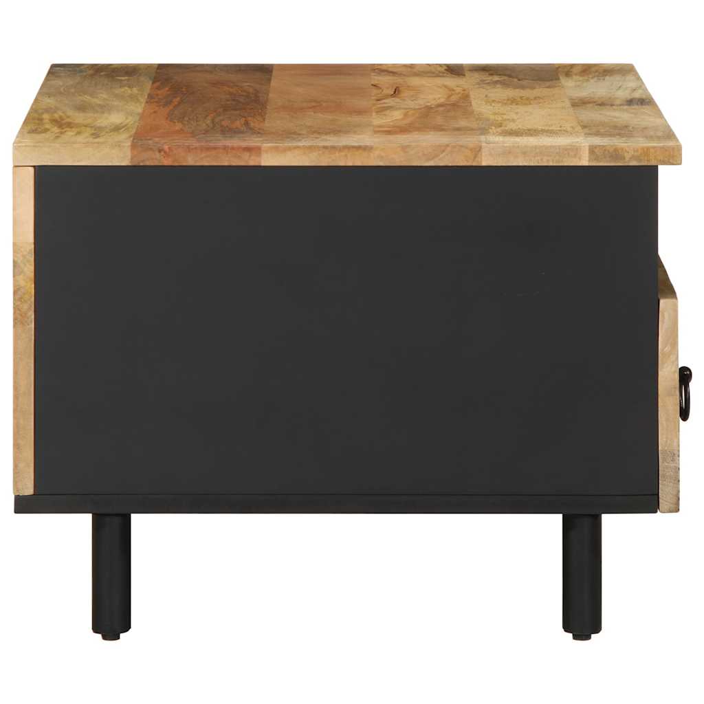 Table basse noir 80x54x40 cm bois massif de manguier brut - XIOS