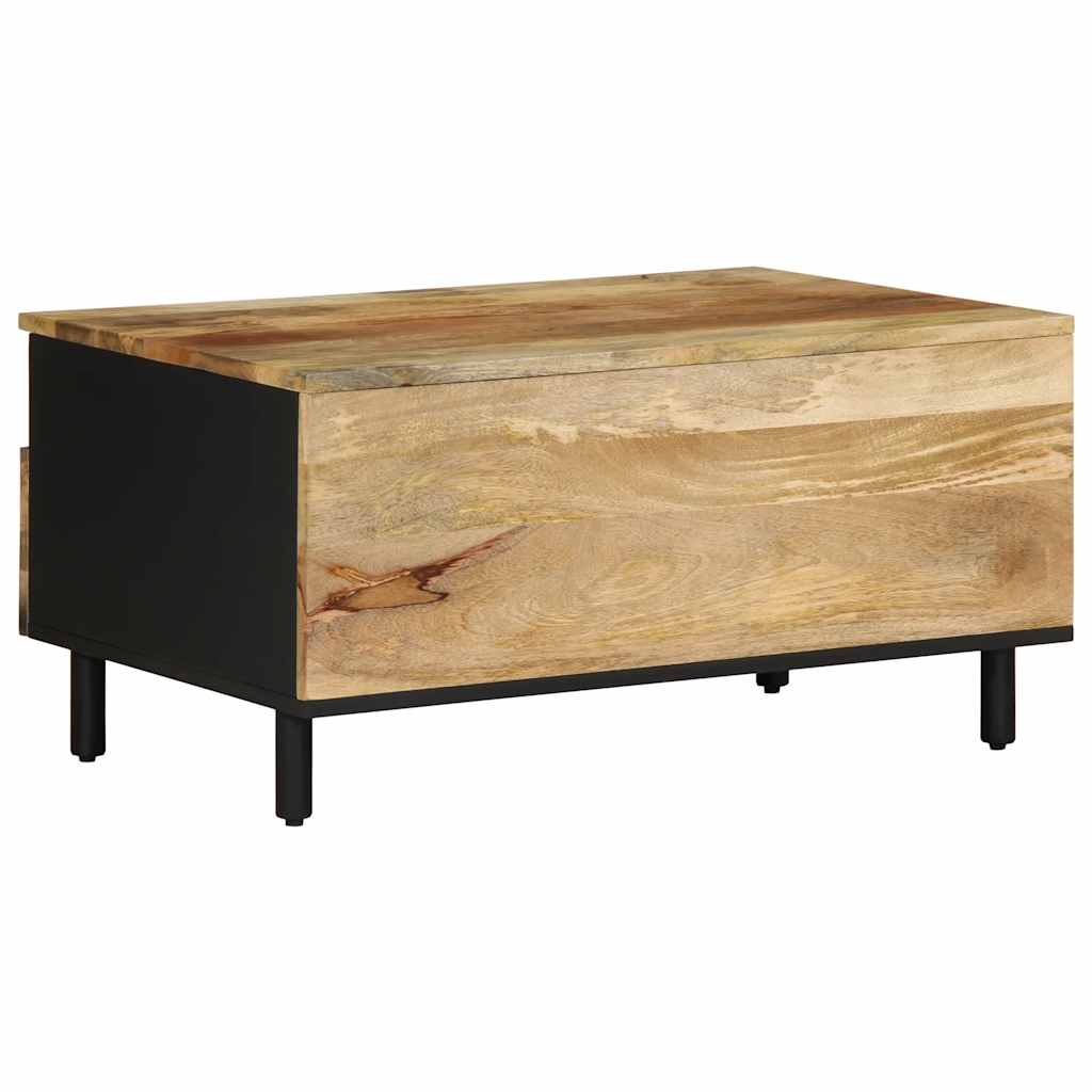 Table basse noir 80x54x40 cm bois massif de manguier brut - XIOS