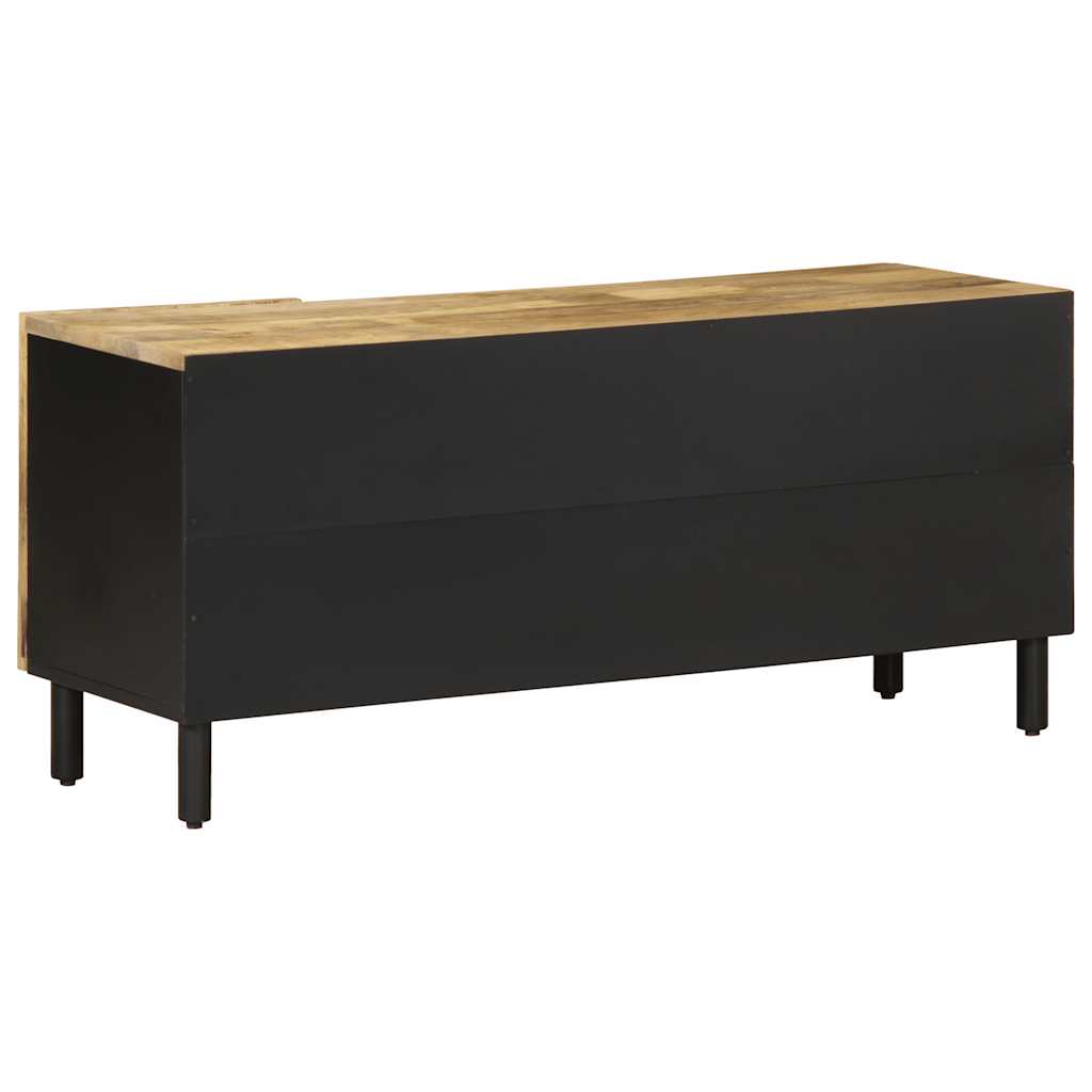 Meuble TV noir 105x33,5x46 cm bois massif manguier brut - XIOS