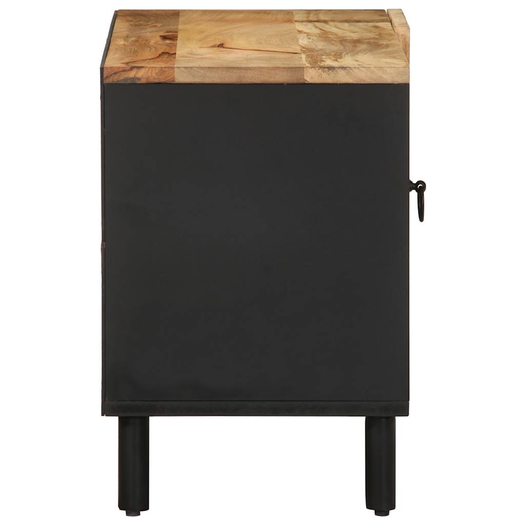 Meuble TV noir 80x33,5x46 cm bois massif manguier brut - XIOS