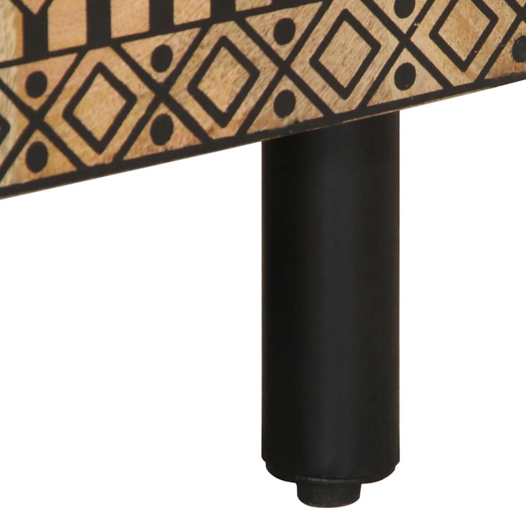 Meuble TV noir 80x33,5x46 cm bois massif manguier brut - XIOS