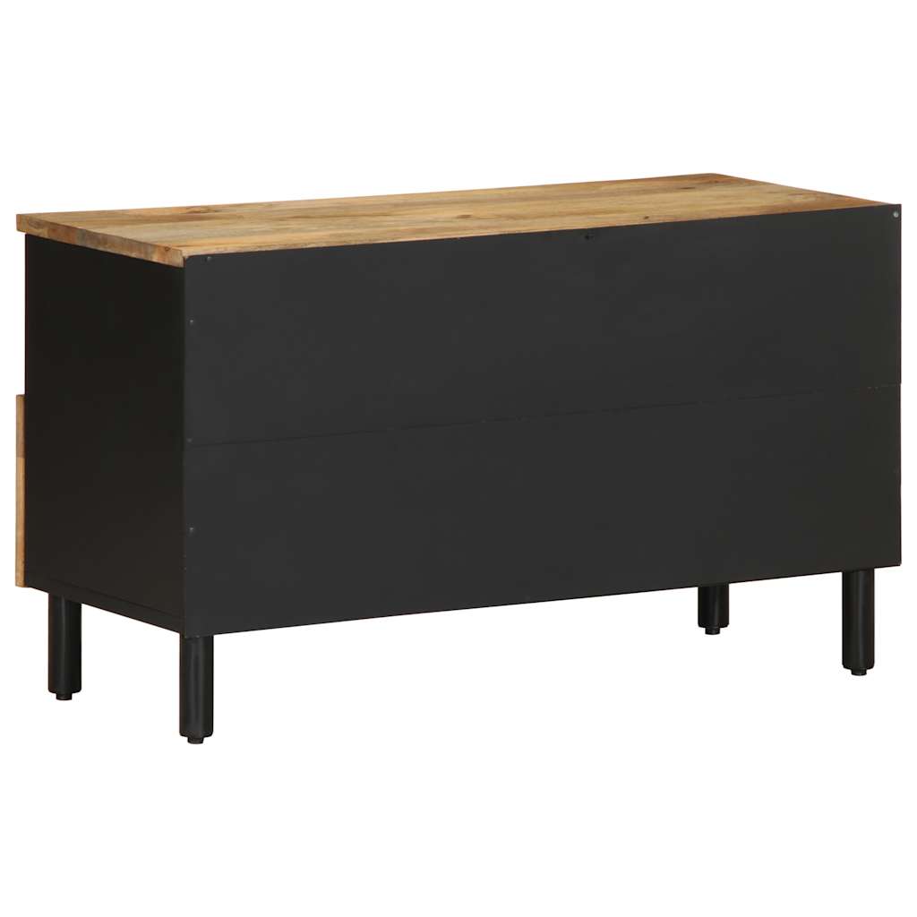 Meuble TV noir 80x33,5x46 cm bois massif manguier brut - XIOS