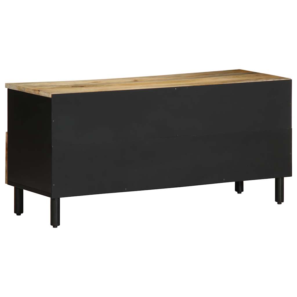 Meuble TV noir 100x33,5x46 cm bois massif manguier brut - XIOS