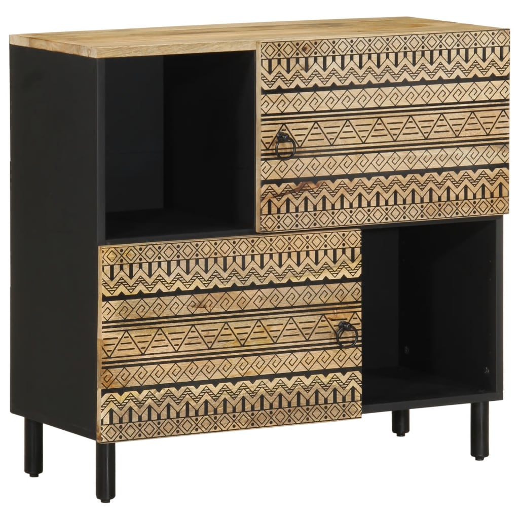 Buffet 80x33,5x75 cm bois de manguier brut massif - XIOS