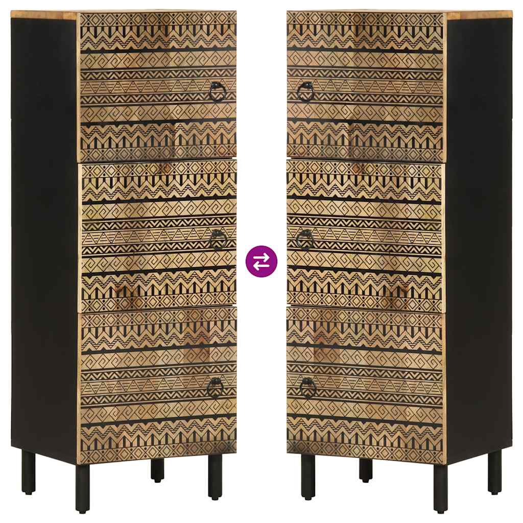 Buffet haut 40x33,5x110 cm bois de manguier brut massif - XIOS