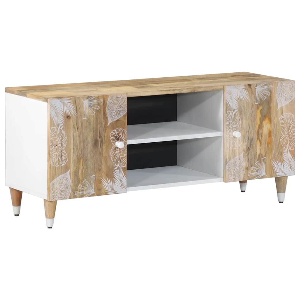 Meuble TV 105x33,5x46 cm bois massif de manguier - XIOS