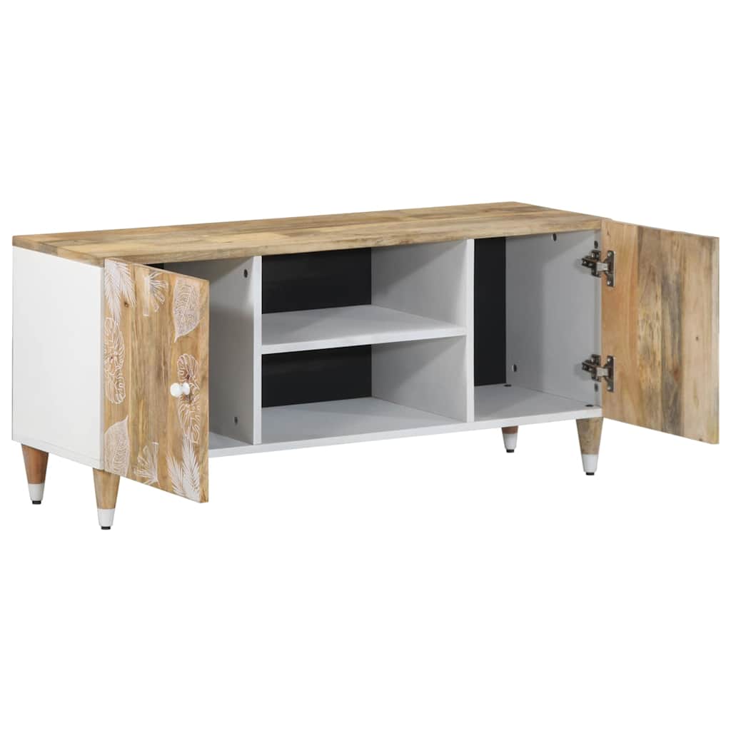 Meuble TV 105x33,5x46 cm bois massif de manguier - XIOS