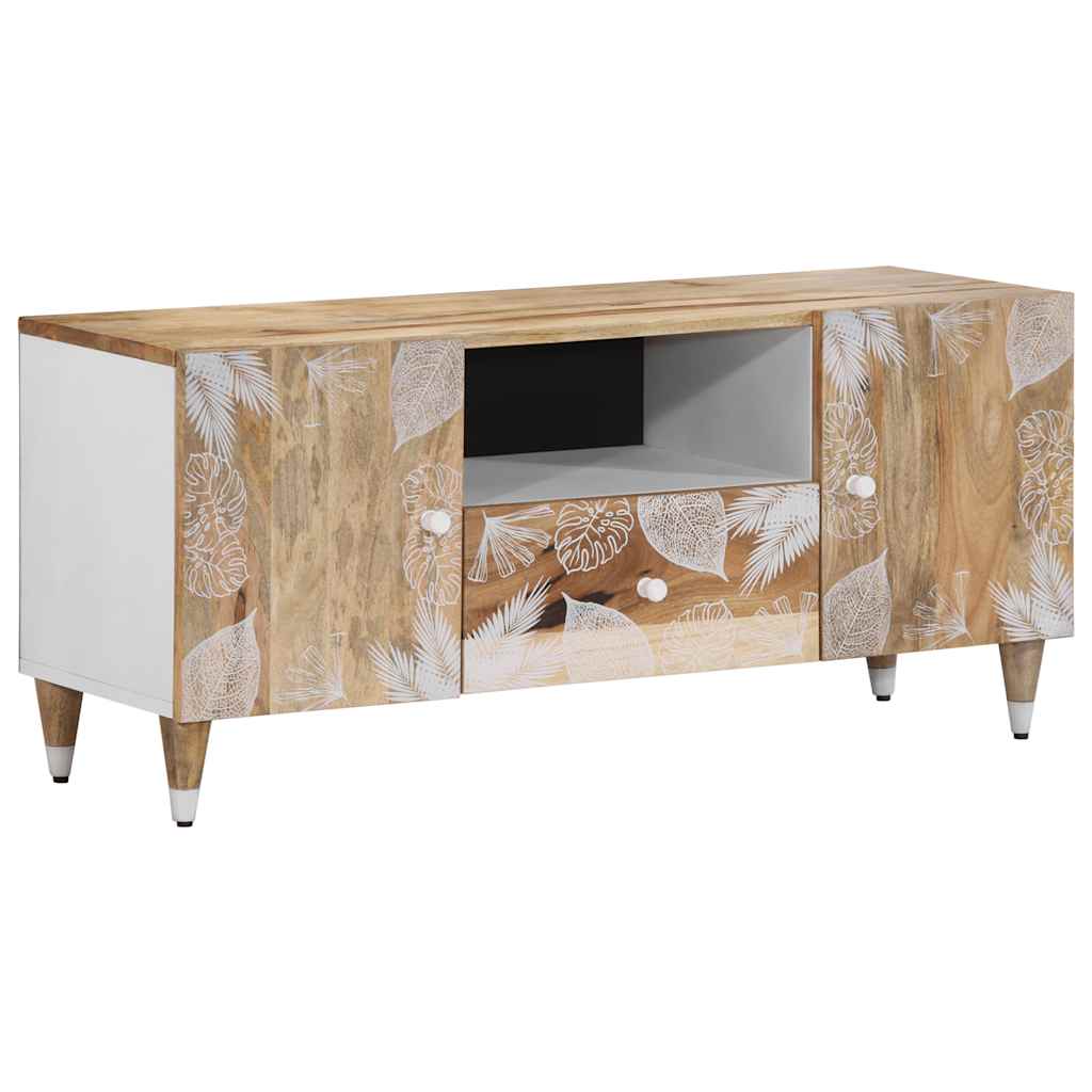 Meuble TV 105x33,5x46 cm bois massif de manguier - XIOS