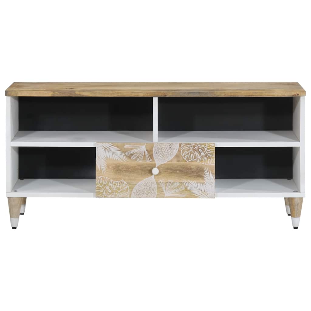 Meuble TV 100x33,5x46 cm bois massif de manguier - XIOS