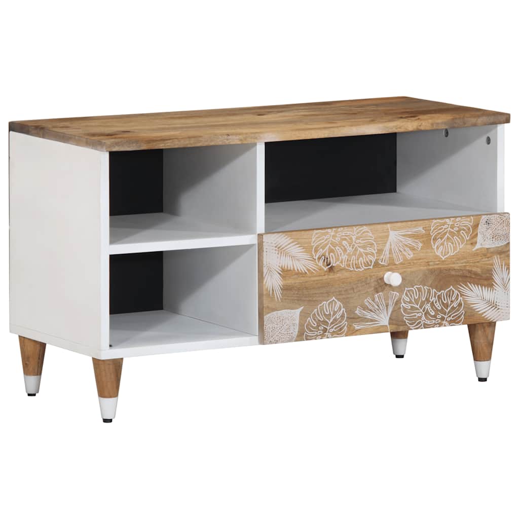 Meuble TV 80x33,5x46 cm bois massif de manguier - XIOS