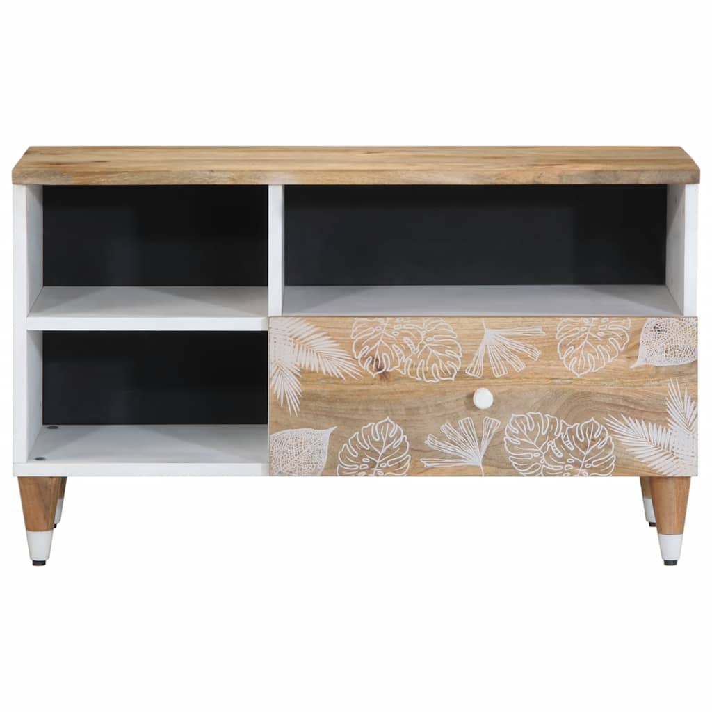 Meuble TV 80x33,5x46 cm bois massif de manguier - XIOS
