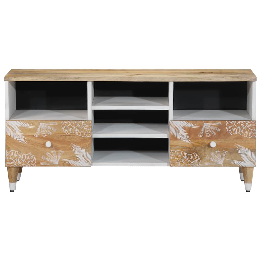 Meuble TV 100x33,5x46 cm bois massif de manguier - XIOS