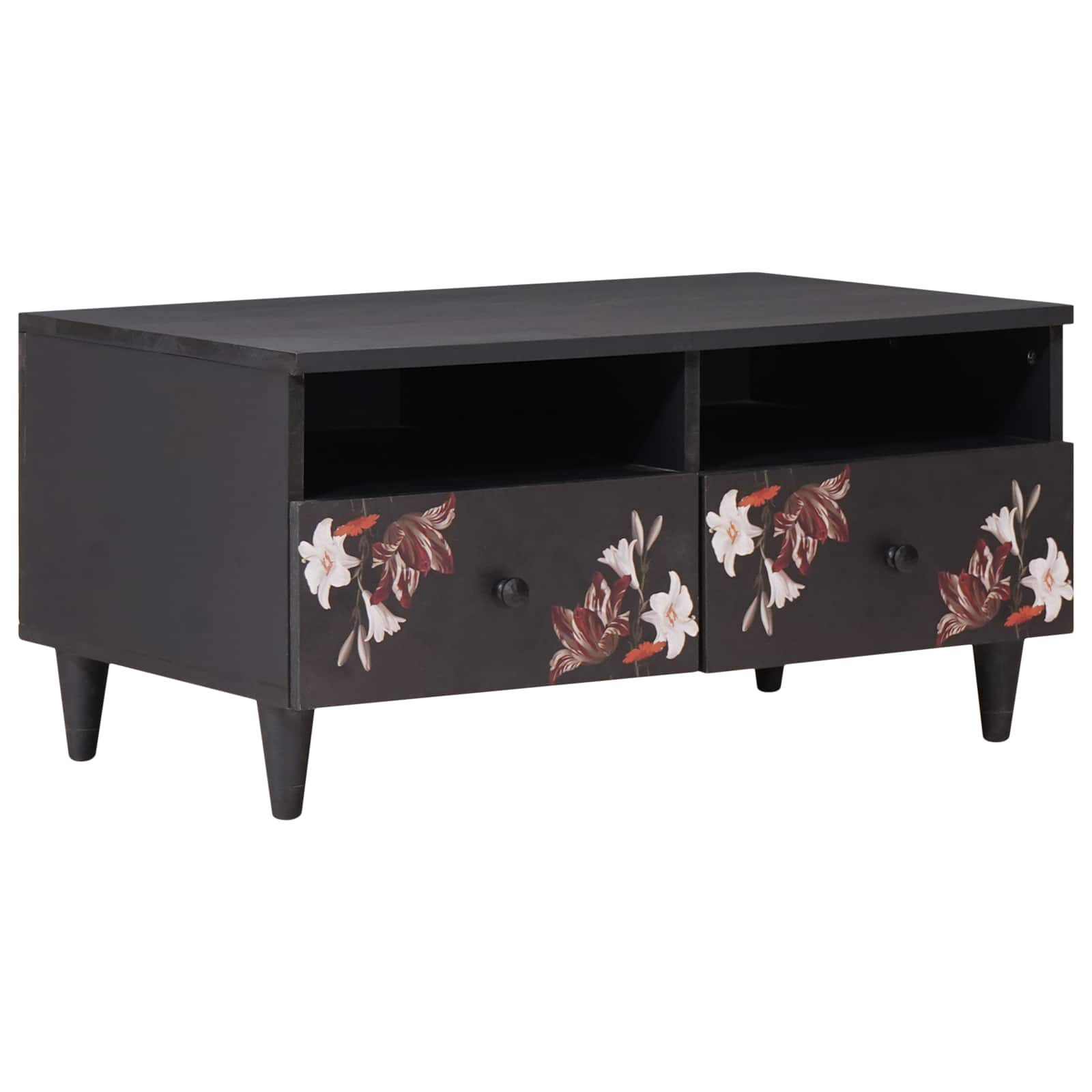 Table basse Multicolore 80 x 54 x 40 cm Bois de mangue massif - XIOS