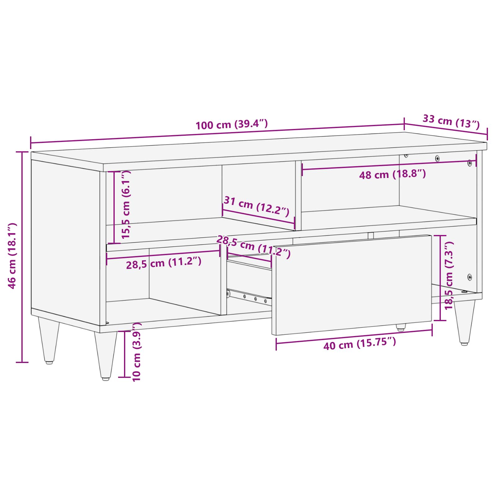 Armoires de rangement Multicolore 100 x 33,5 x 46 cm - XIOS