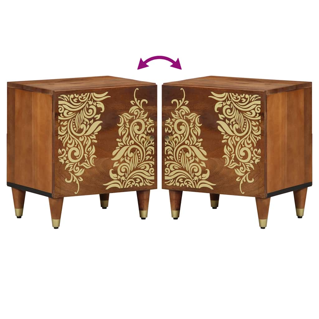 Cabinet de chevet avec porte marron miel 40 x 33 x 46 cm - XIOS