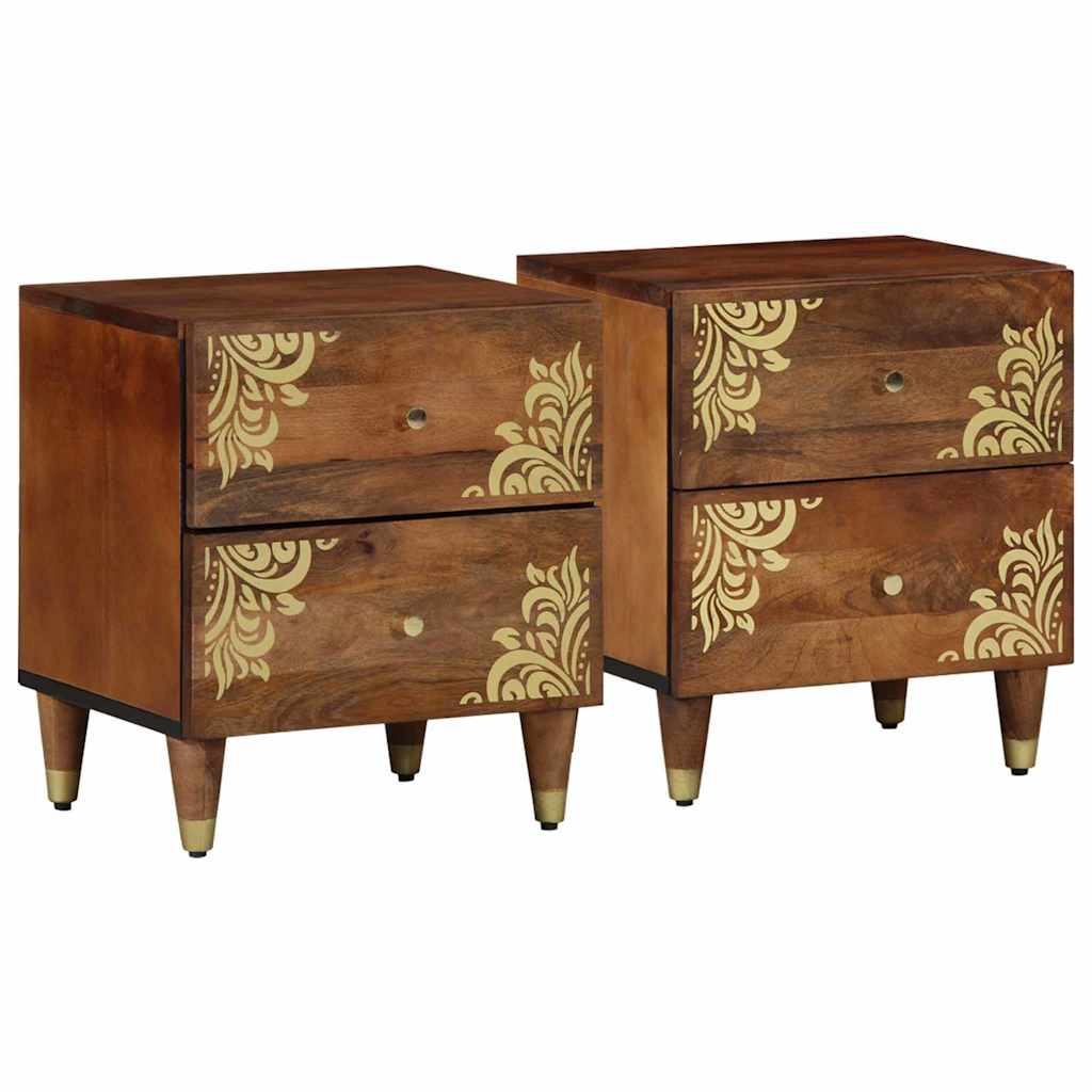 Cabinet de chevet avec tiroir 2 pcs marron miel 40 x 33 x 46 cm - XIOS