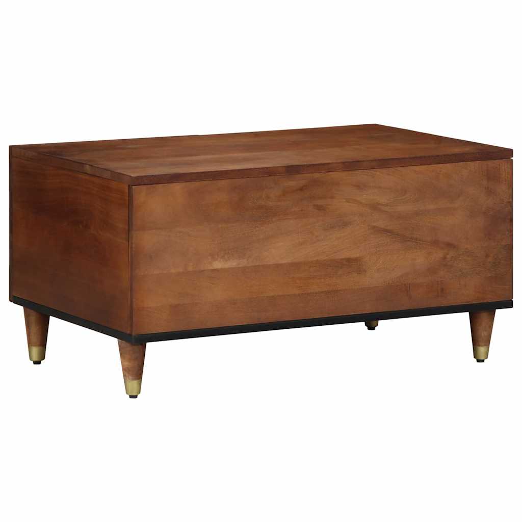 Table basse marron miel 80 x 50 x 40 cm bois de manguier massif - XIOS
