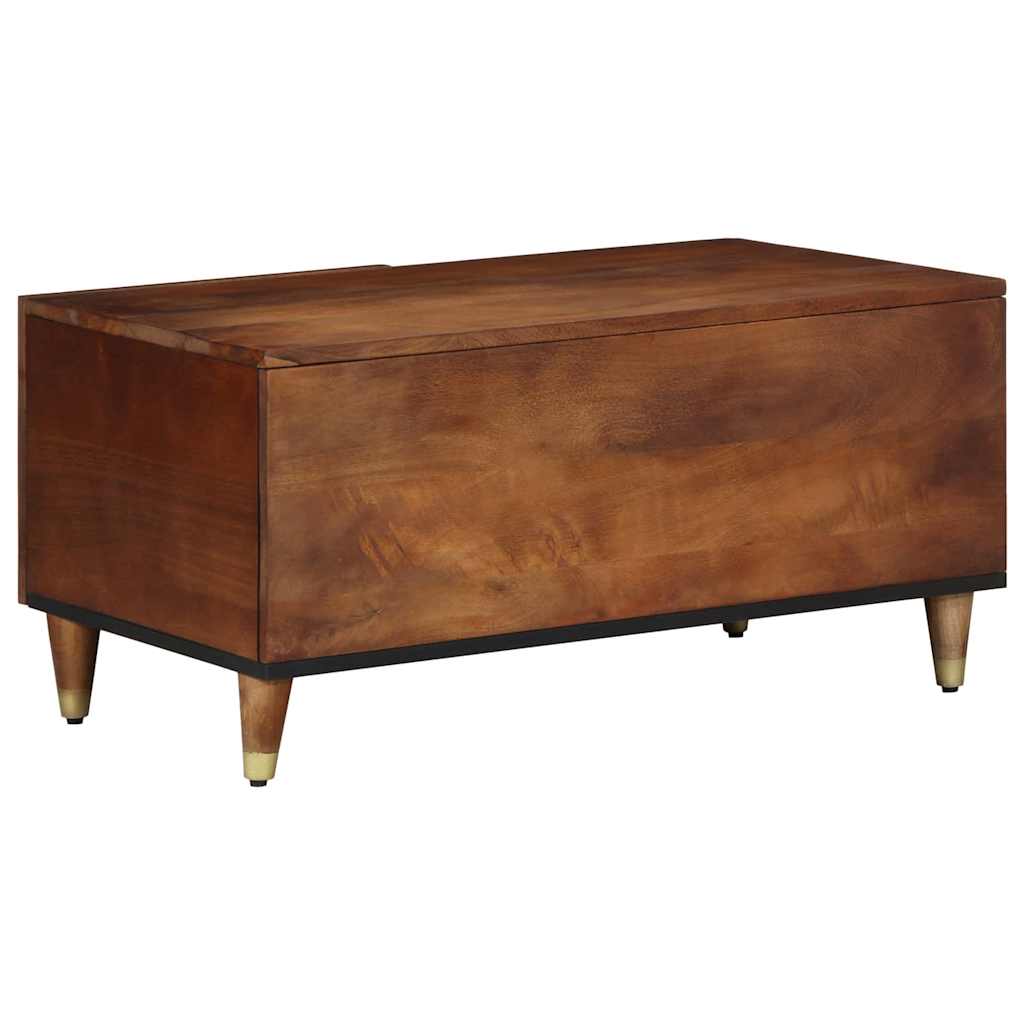 Table basse marron miel 80 x 50 x 40 cm bois de manguier massif - XIOS