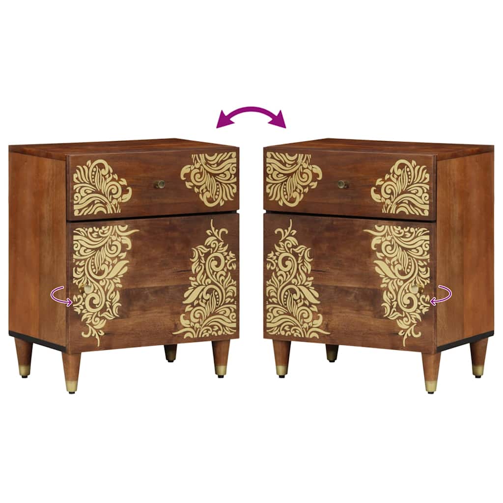 Cabinet de chevet avec porte marron miel 50 x 33 x 60 cm - XIOS