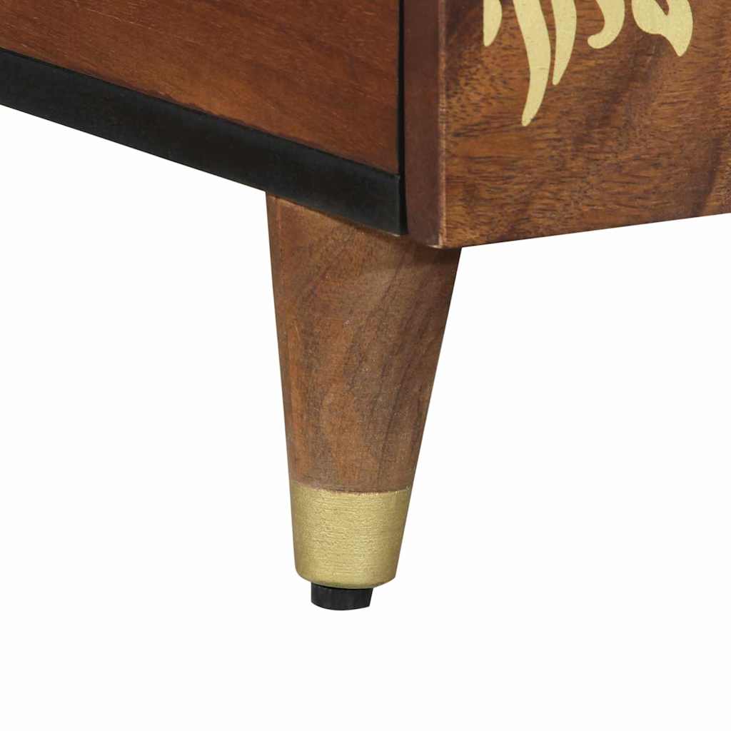 Table basse marron miel 80 x 54 x 40 cm bois de manguier massif - XIOS