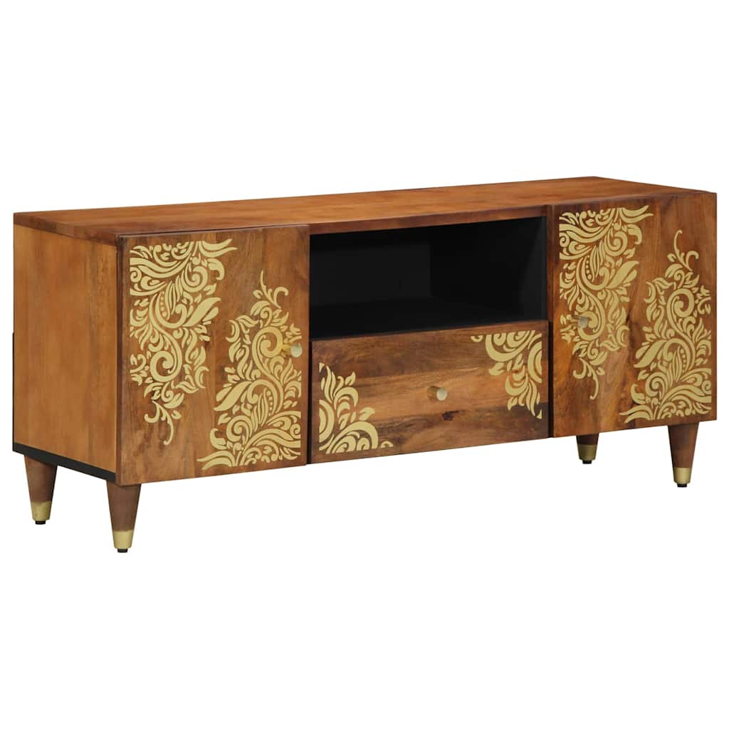 Meuble TV Marron 105 x 33.5 x 46 cm Bois de manguier massif - XIOS