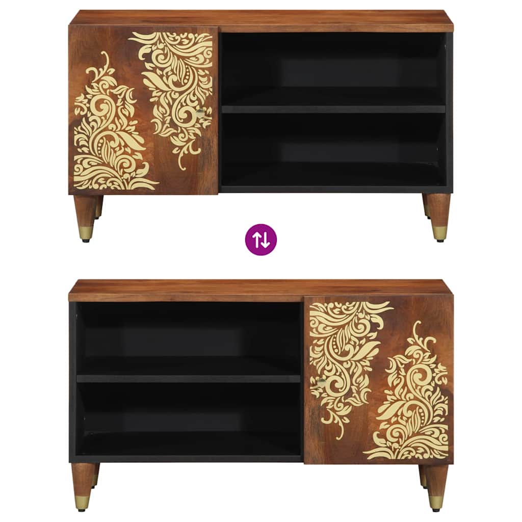 Meuble TV Marron 80 x 31.5 x 46 cm Bois de manguier massif - XIOS