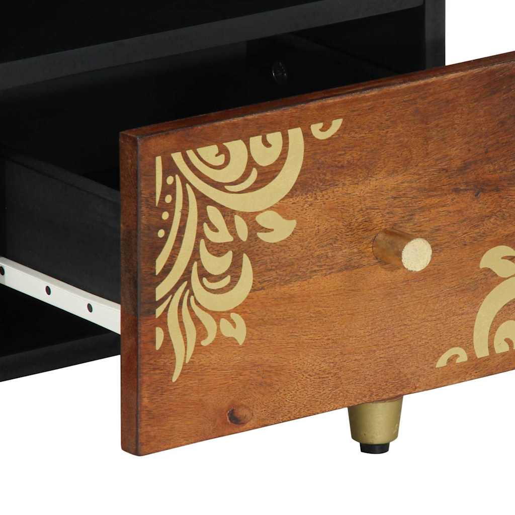 Meuble TV Marron 100 x 33.5 x 46 cm Bois de manguier massif - XIOS